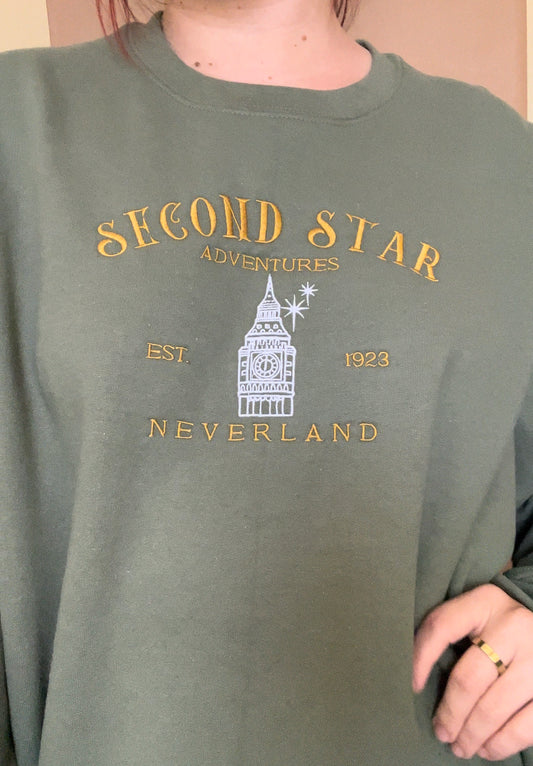 Second Star Embroidered Crewneck