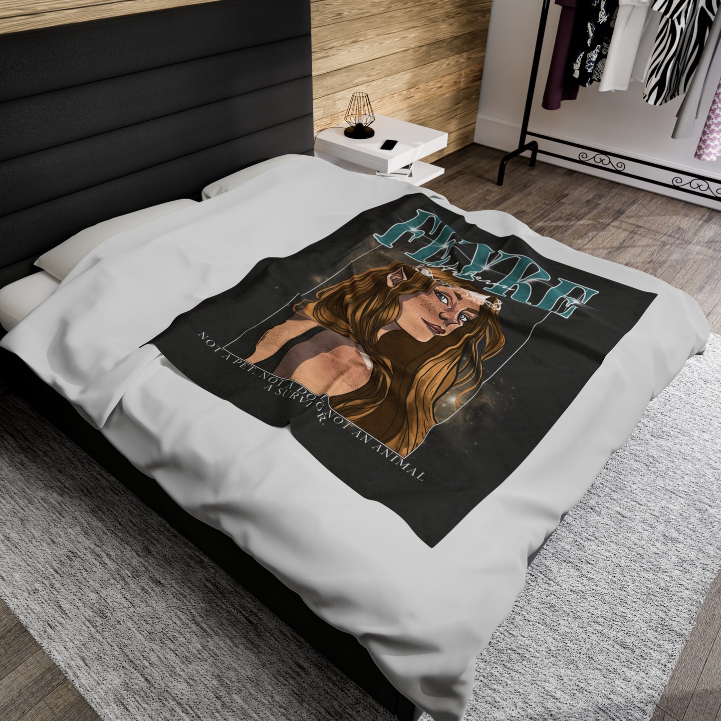 Feyre Archeron Lightweight Velveteen Plush Blanket *PRINTED ON DEMAND*