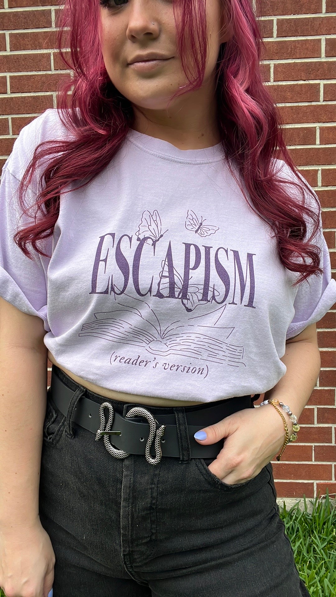 SAMPLE SALE- (S) Escapism (reader’s version) Lavender Tee- *Ready to Ship