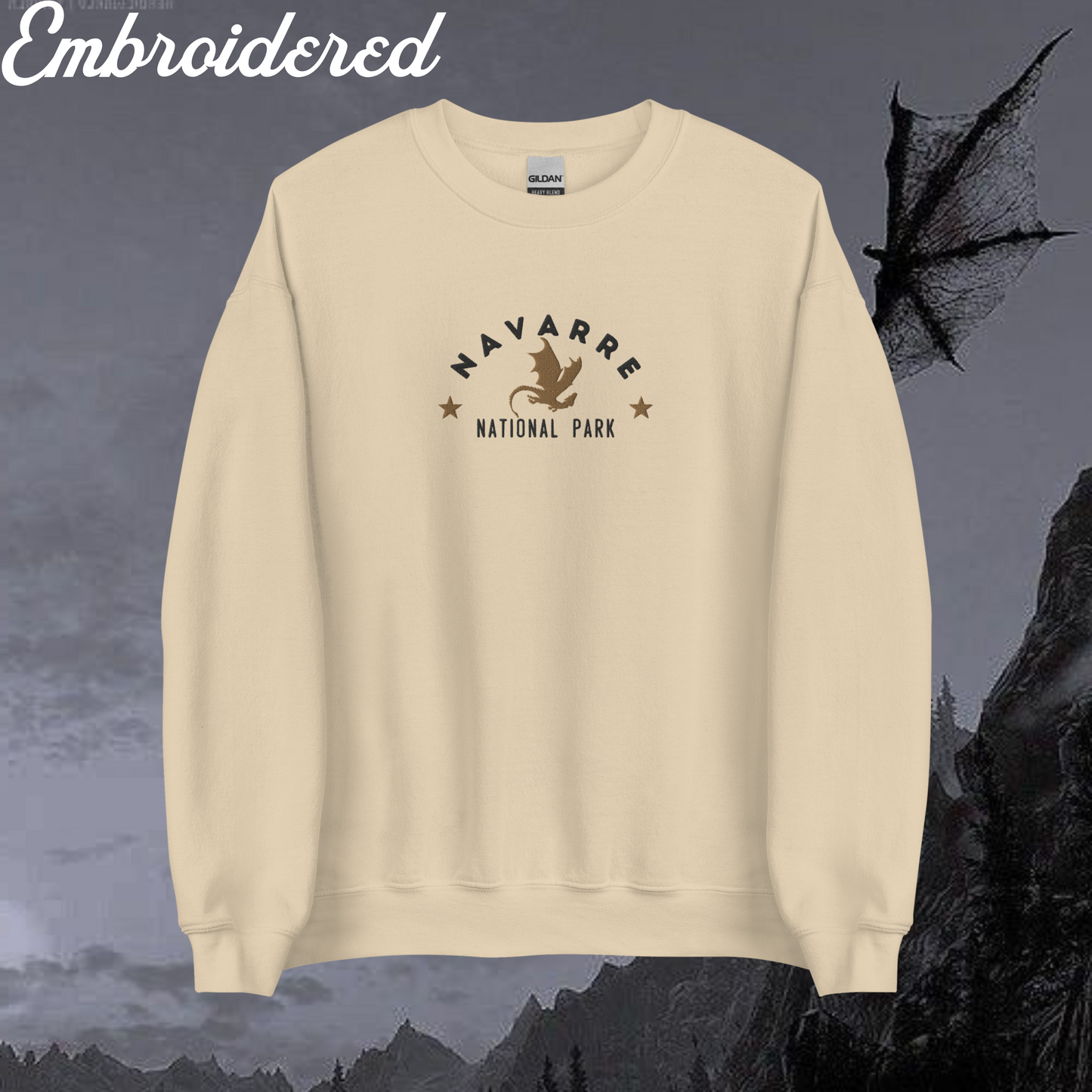 Navarre National Park Embroidered Crewneck