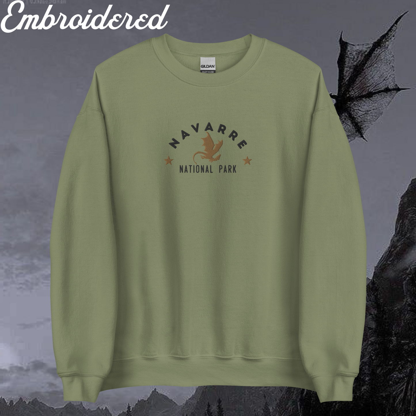 Navarre National Park Embroidered Crewneck