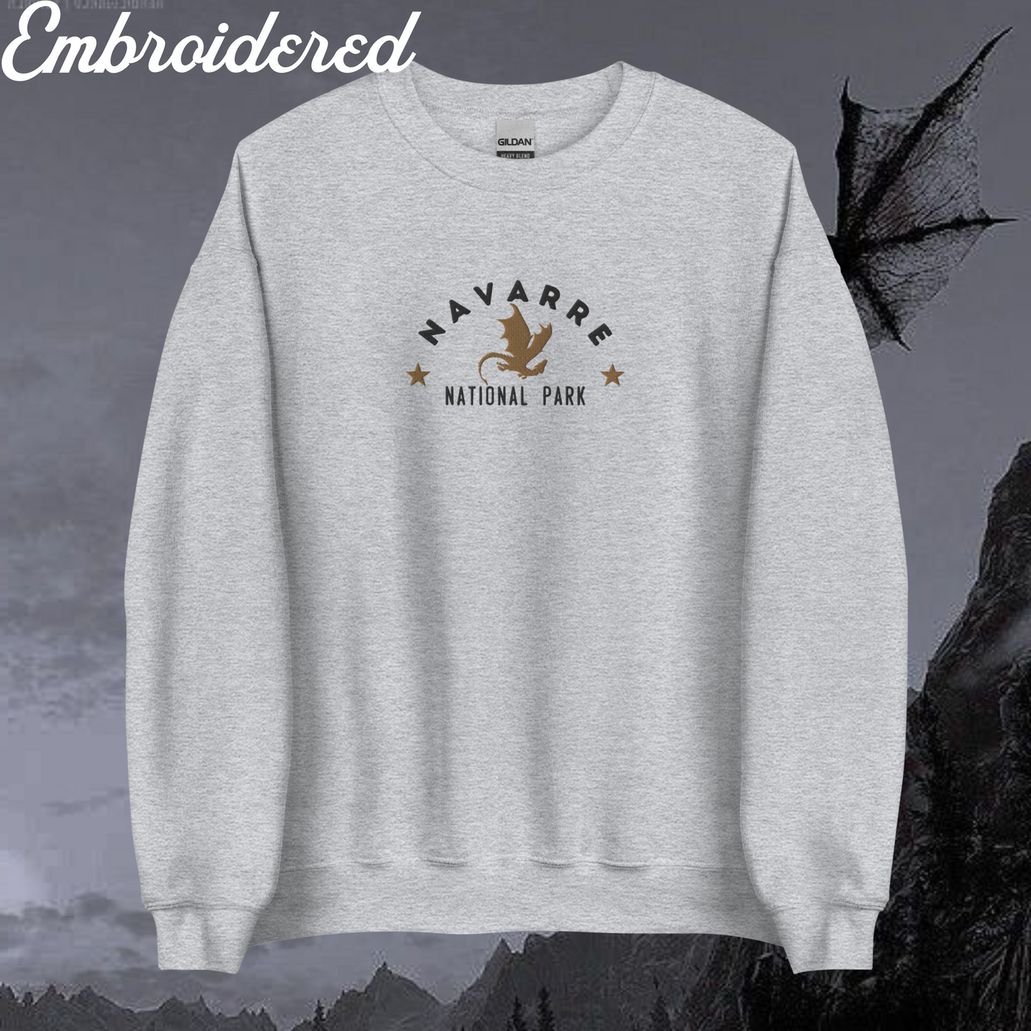 Navarre National Park Embroidered Crewneck