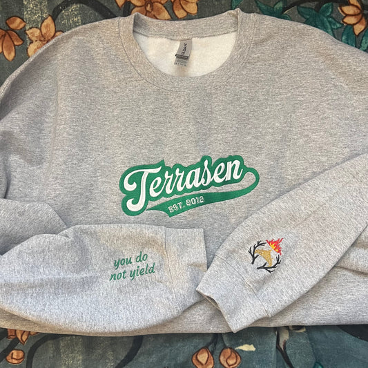 Terrasen Varsity Embroidered Crewneck