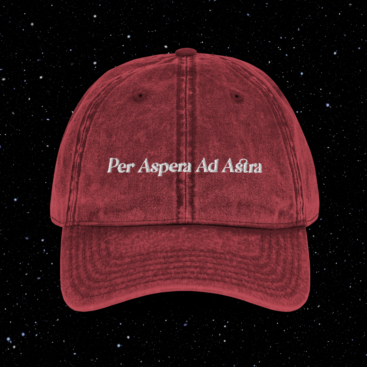 Per Aspera Ad Astra Embroidered Vintage Hat