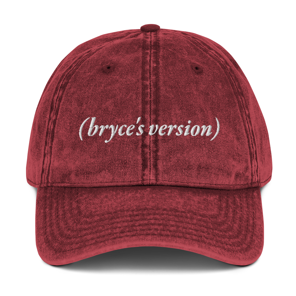 (bryce's version) Embroidered Vintage Hat